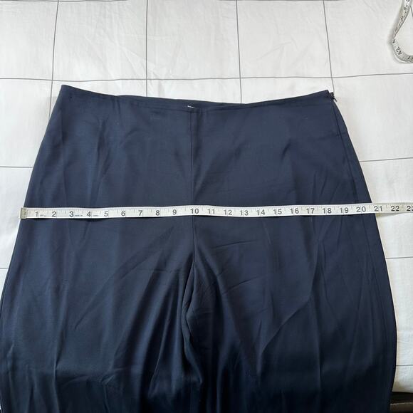 Vince Pants Womens 12 Blue Deconstructed Wide Leg Trouser Side Zip Classic Work - Picture 9 of 13